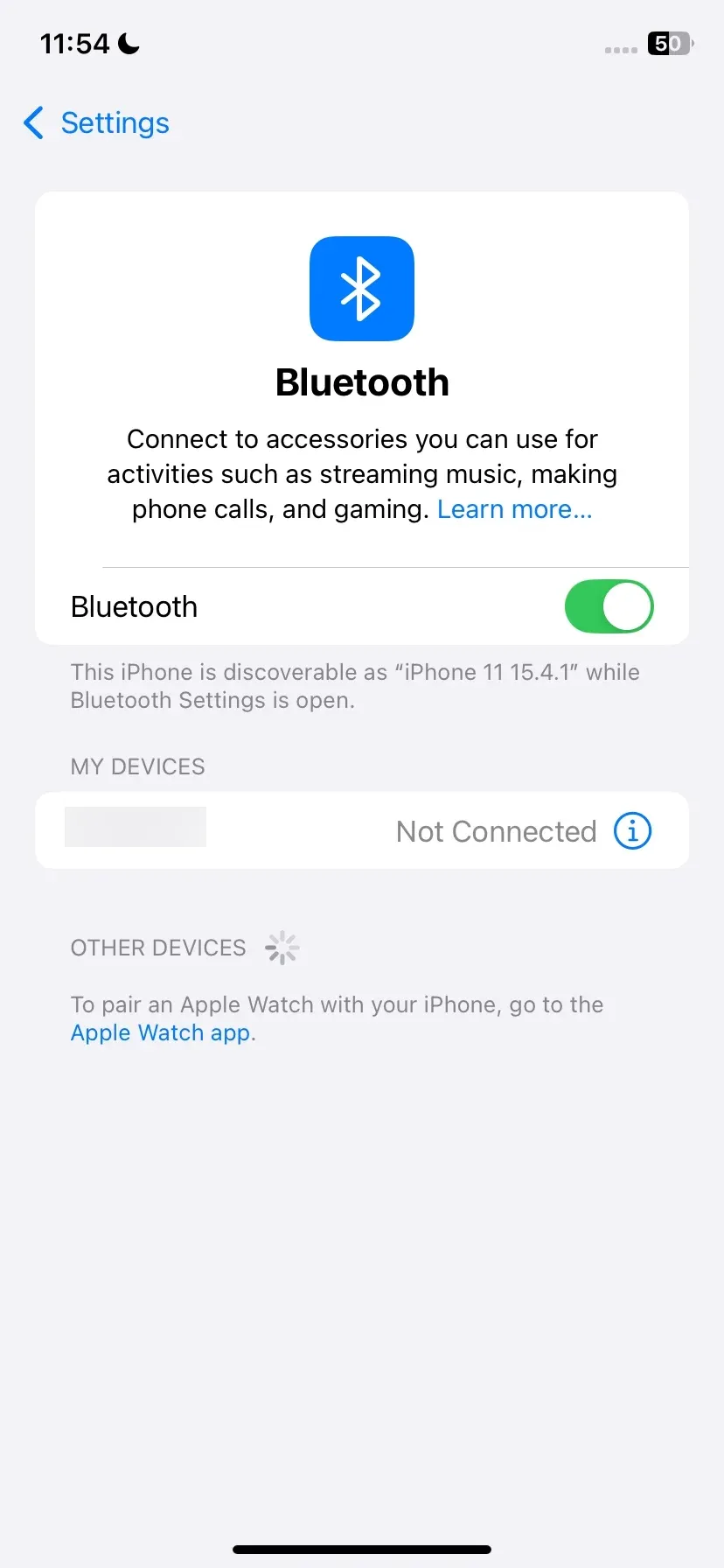 iPhone 蓝牙设置
