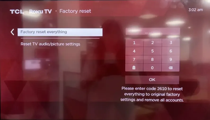 Roku 恢复出厂设置
