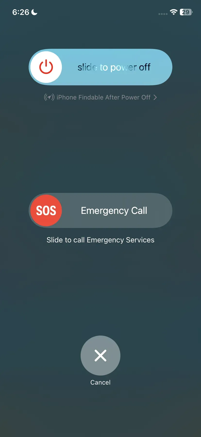 iPhone 关机界面