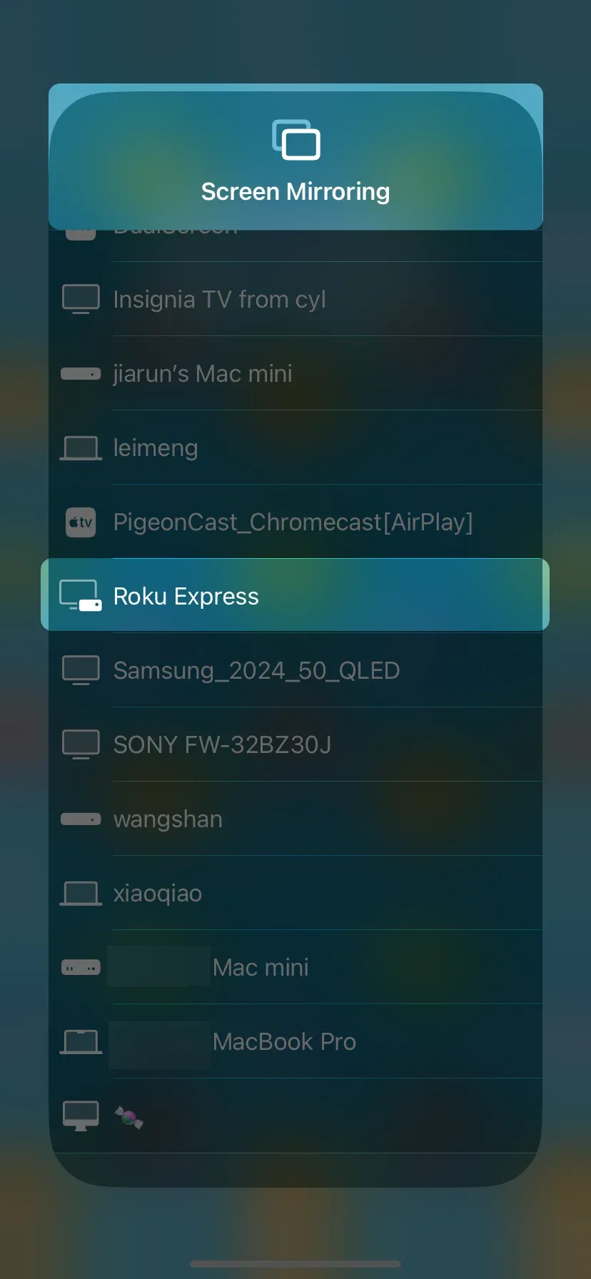 重新选择 Roku 设备