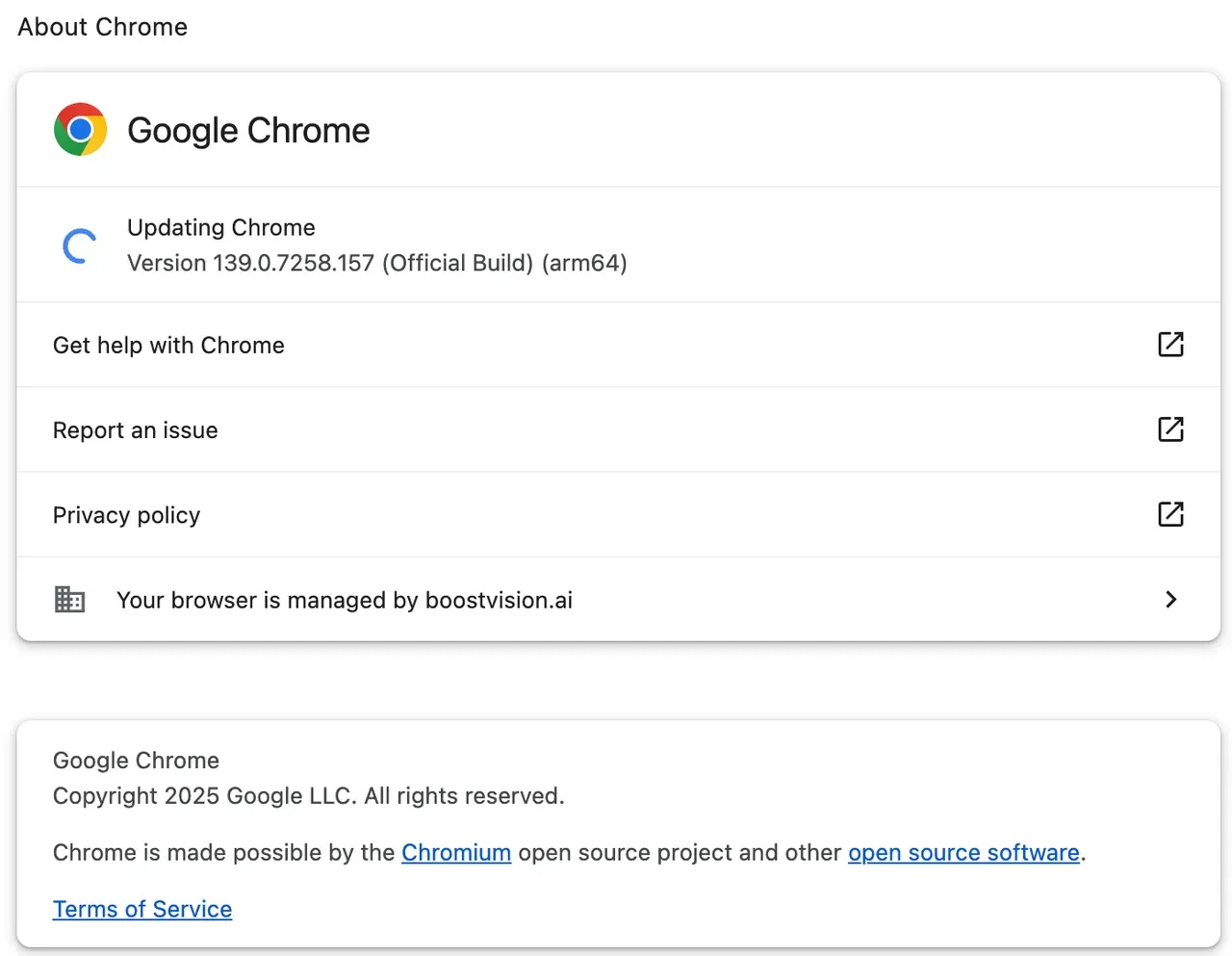 更新 Google Chrome 或相关应用