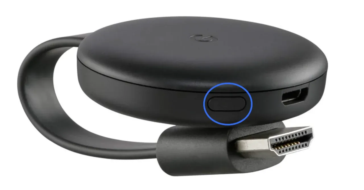 Chromecast 上的重置按钮