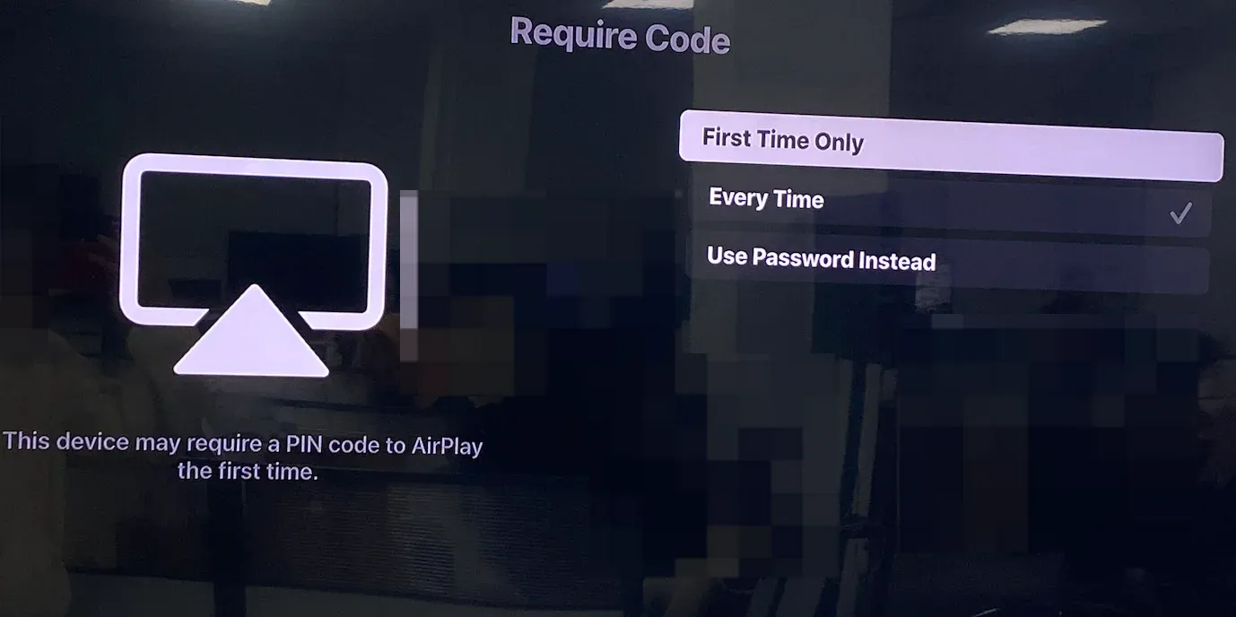 设置 AirPlay 验证码方式