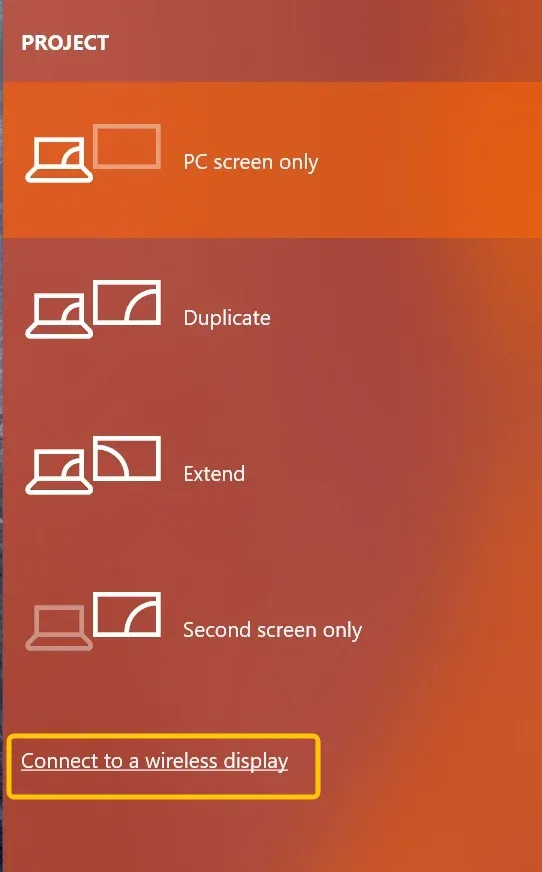Windows 中连接到无线显示器
