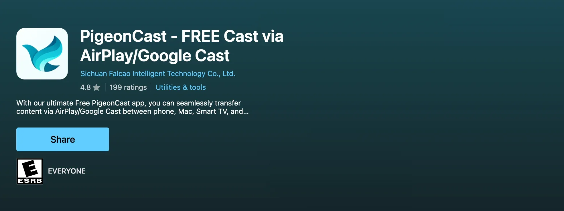 Microsoft Store 中的 PigeonCast