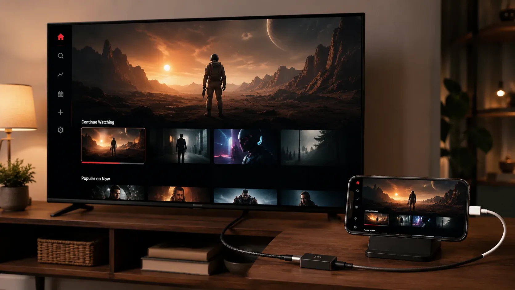用 HDMI 把 Netflix 显示到电视
