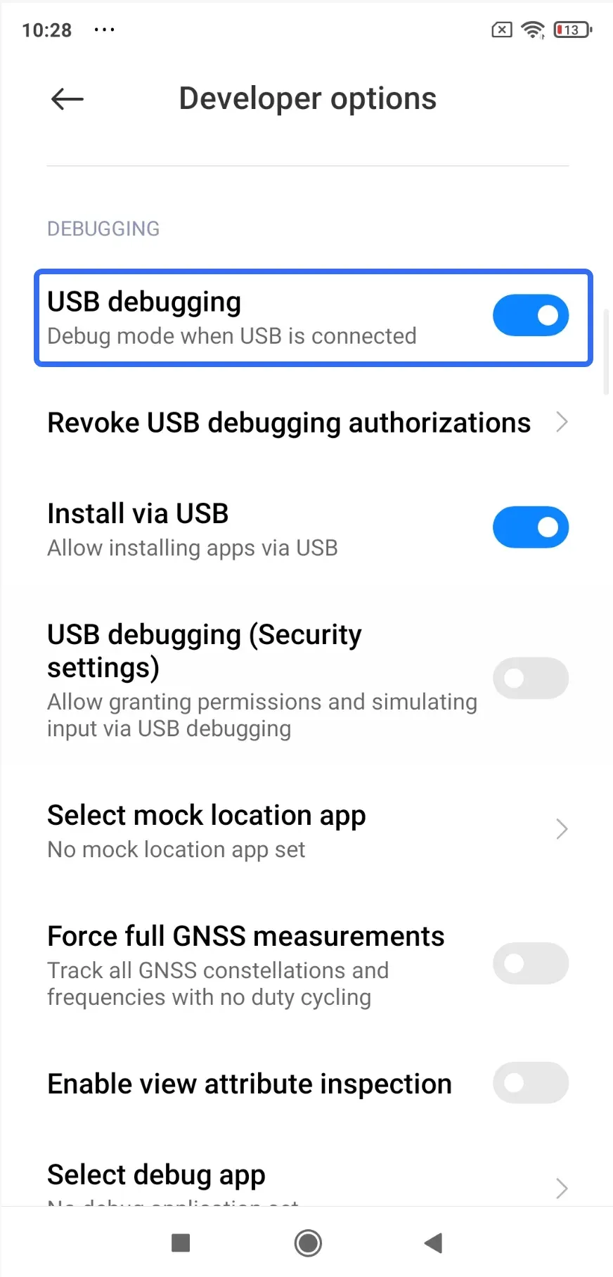 开启 USB 调试