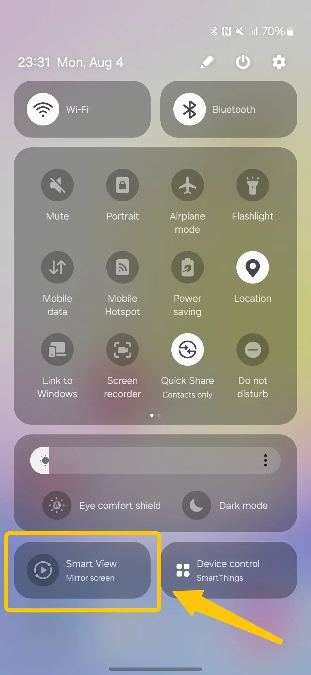 Samsung 手机上的 Smart View